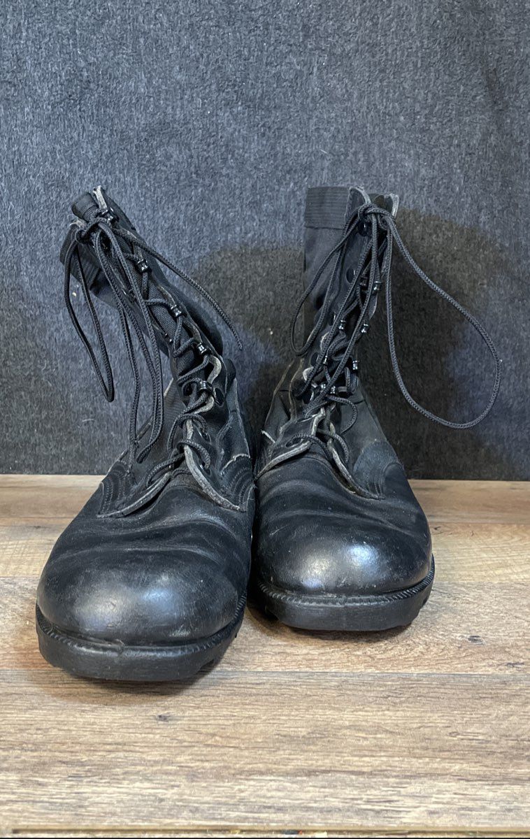 Vintage Ro-Search Black Canvas Leather Jungle Combat Boots Size 8.5R