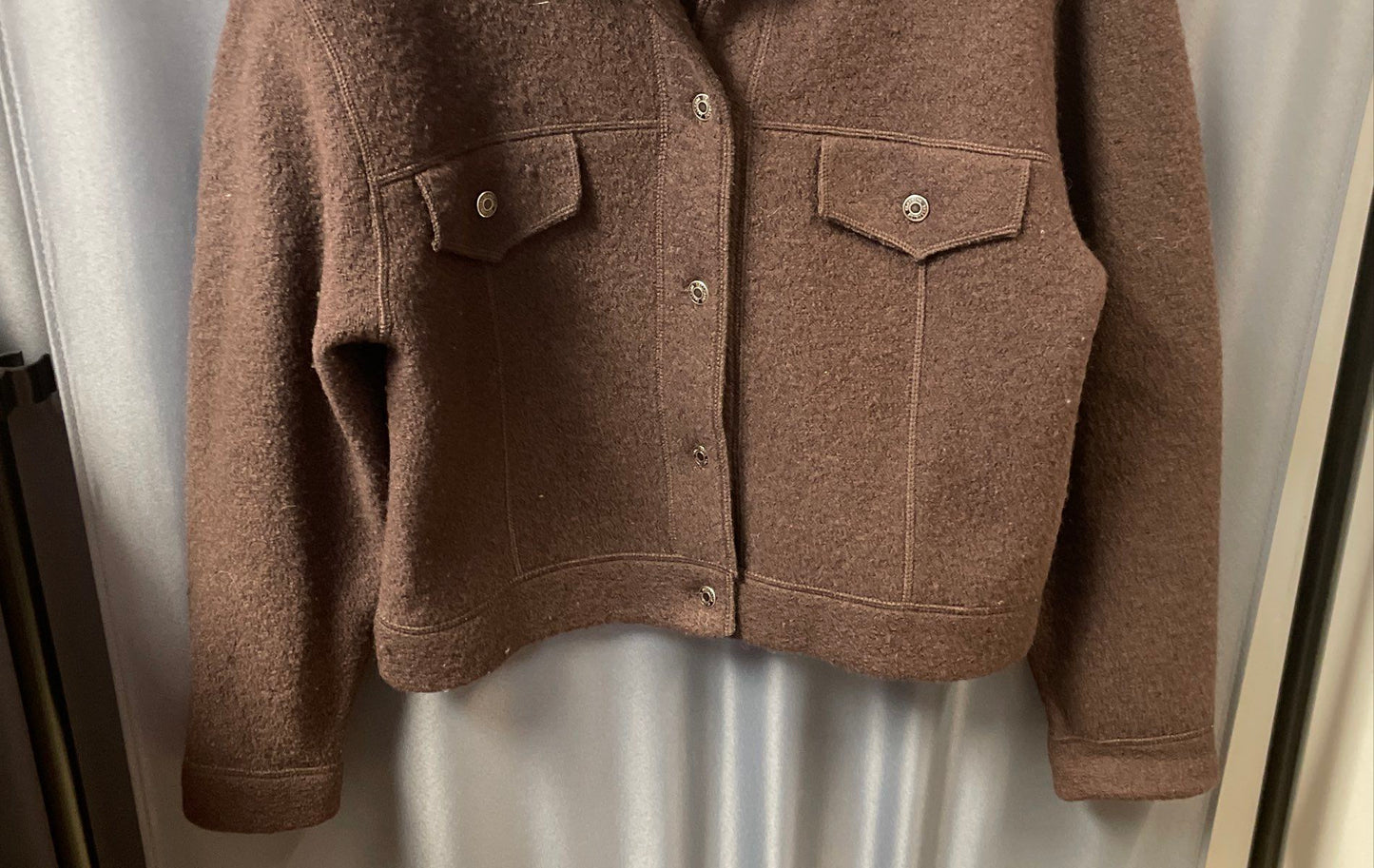 Vintage 90s Telluride Clothing Co Women's Brown Boiled Wool Shacket Jacket Sz M