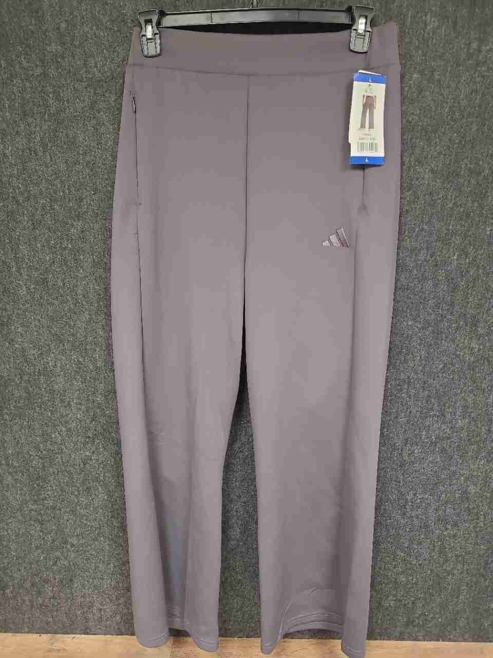 Adidas Women's Wide Leg Pants Grey Strata Activewear Track Pants Sz L NWT
