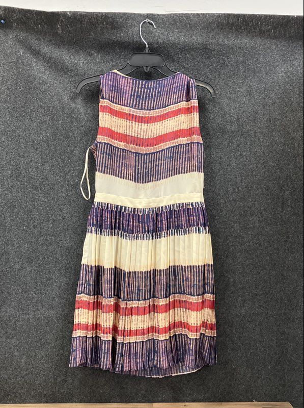 Rachel Rachel Roy Women's Pleated Multicolor Striped Sleeveless Dress Sz 6