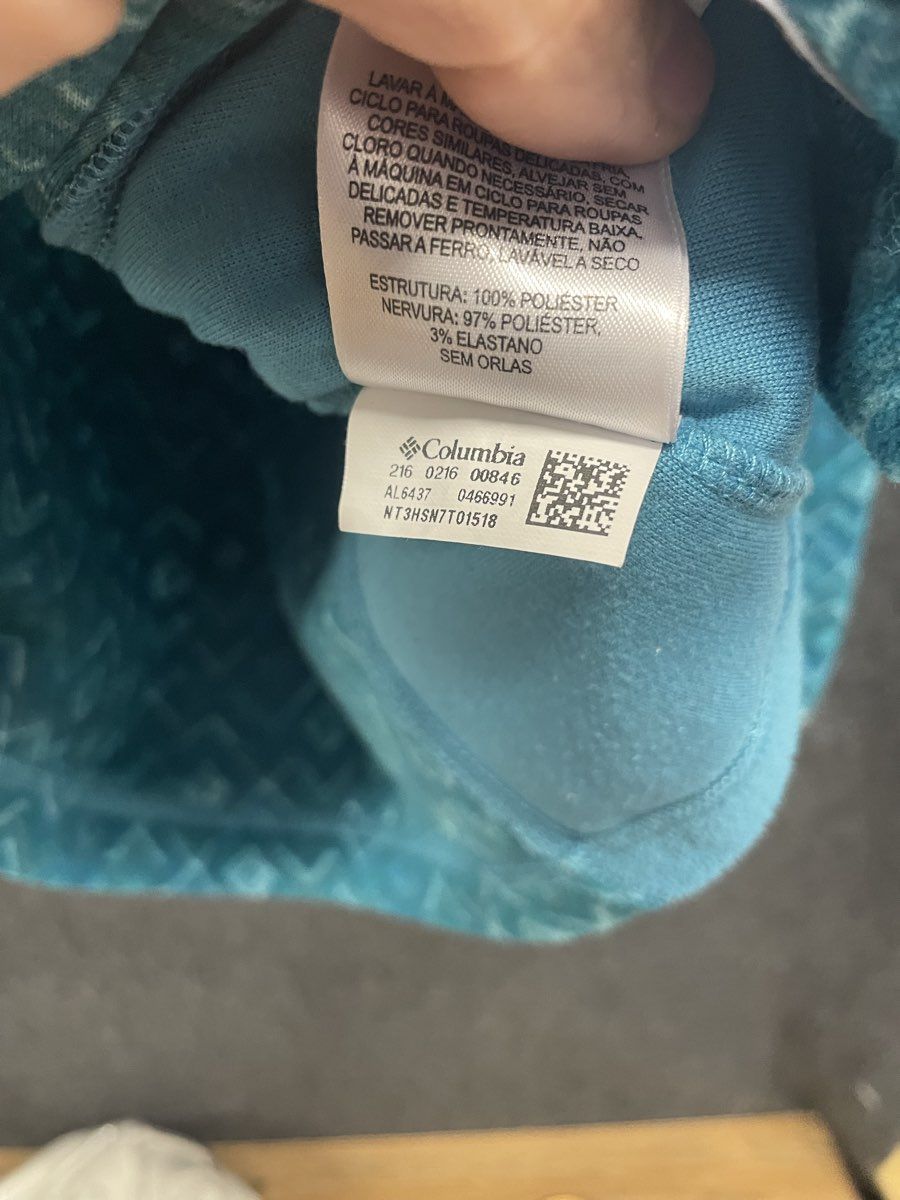 Columbia Women's Blue Geometric Print 1/4 Zip Glacial Fleece Jacket Sz L