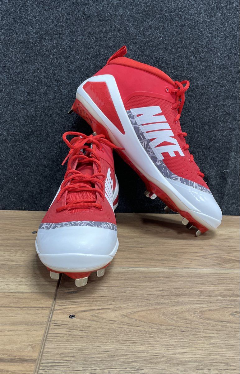 Nike Zoom Trout 4 Mid University Red White Baseball Cleats Size 13