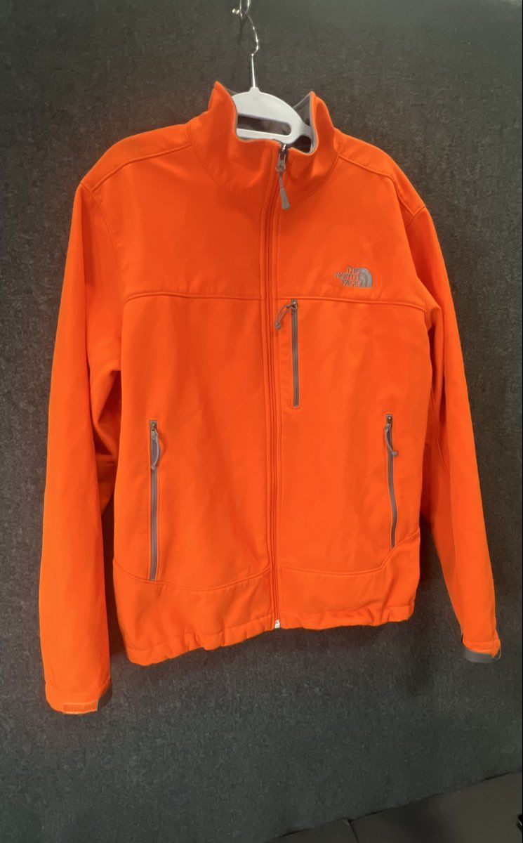 The North Face Men's Apex Bionic Softshell Jacket Orange Full Zip Sz L