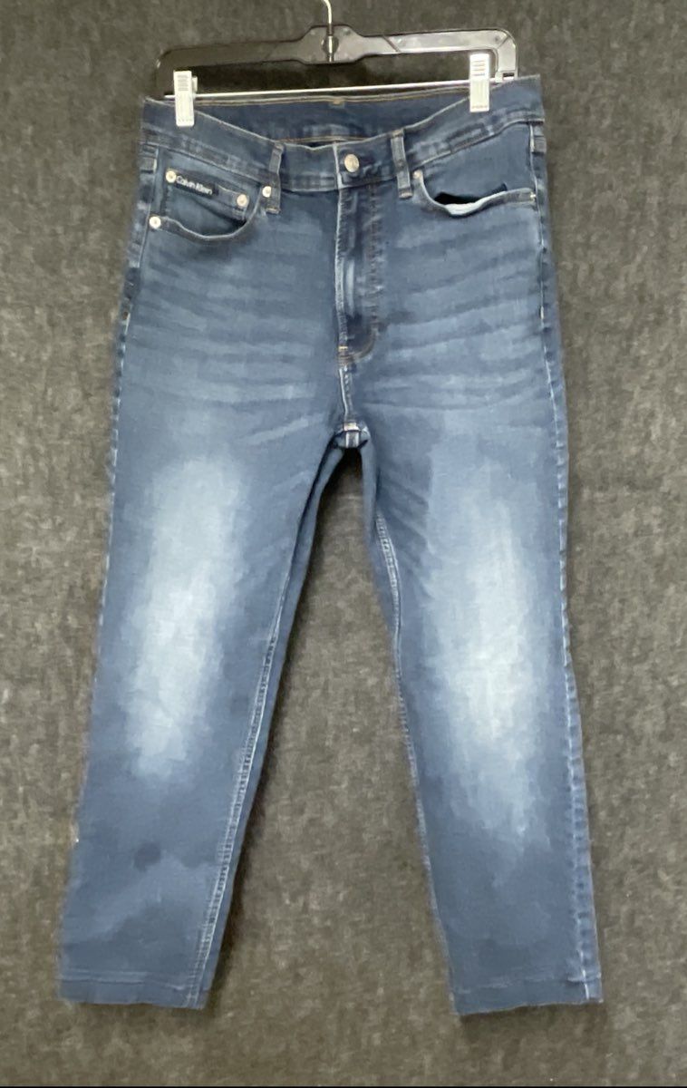 Calvin Klein Men's Slim Taper Medium Wash Blue Denim Jeans Sz 32x30