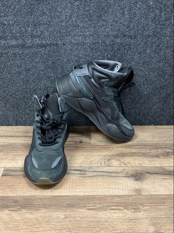 Puma RS-X Mid Utility Black Ebony Gum High Top Sneakers Men's Size 8
