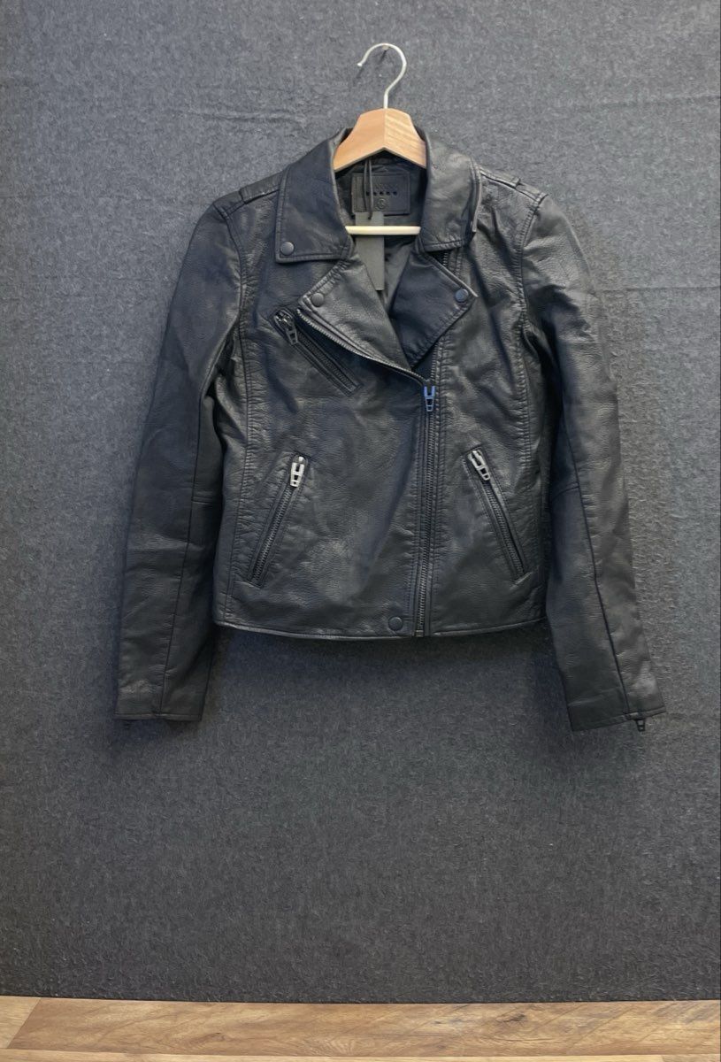 [BLANKNYC] Women's Black Vegan Leather Moto Jacket Asymmetrical Zip NWT Sz XS