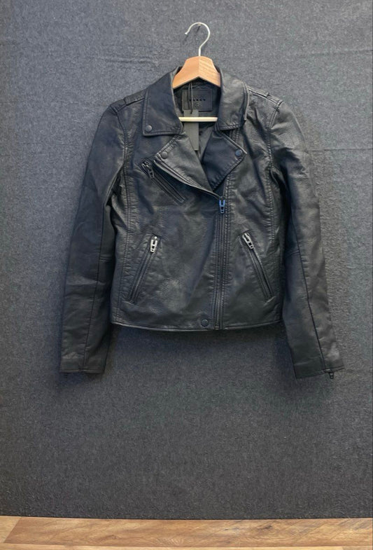 [BLANKNYC] Women's Black Vegan Leather Moto Jacket Asymmetrical Zip NWT Sz XS