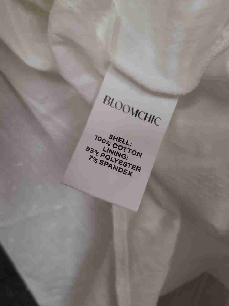 Bloomchic Women's White Swiss Dot Eyelet Stripe Puff Sleeve Blouse NWT Sz 26