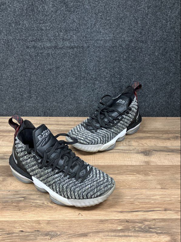 Nike LeBron 16 XVI Oreo Battleknit Black White Basketball Sneakers Size 11