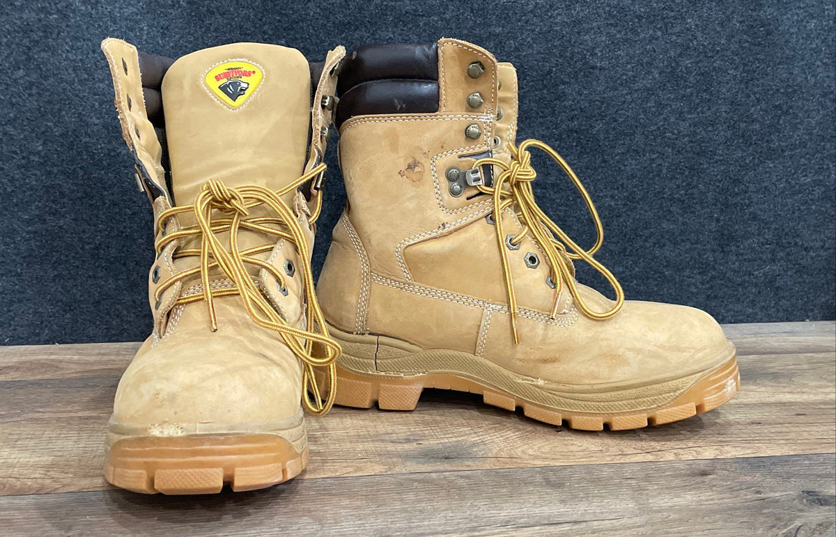 Herman Survivors Tan Men's Leather Lace Up Work Boots Size 9