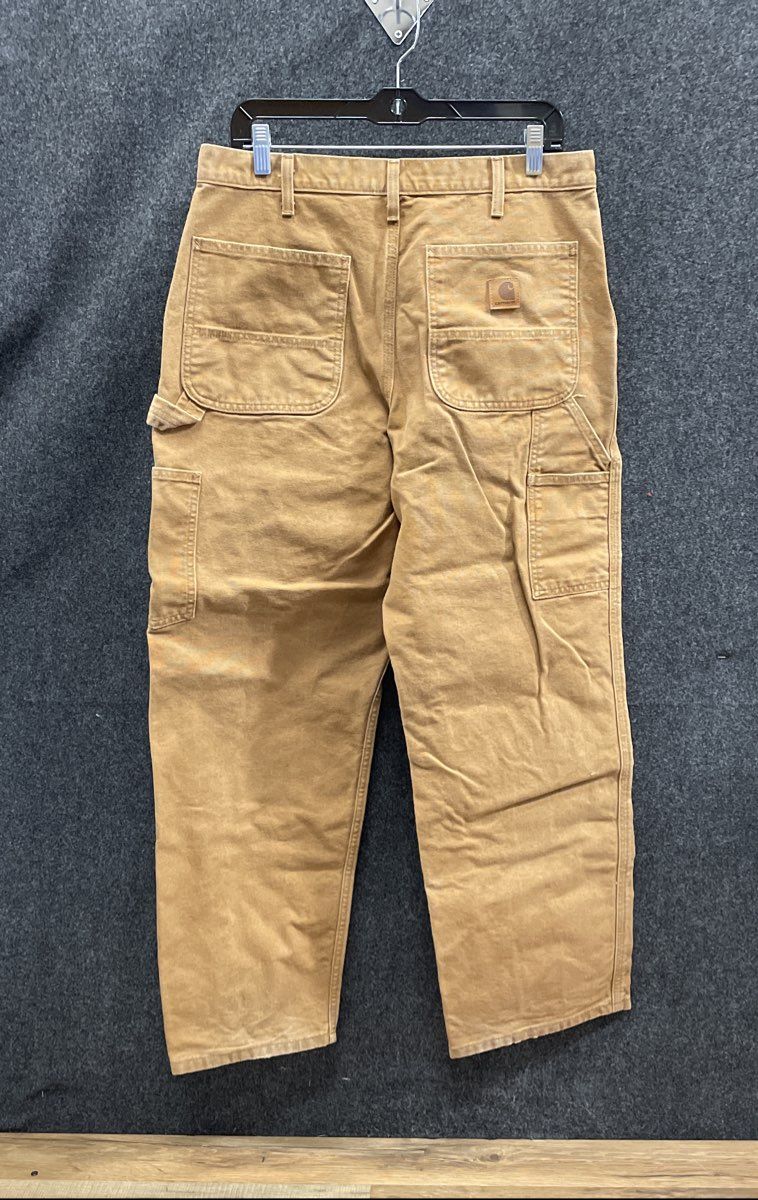 Carhartt Men's B11 Brown Washed Duck Work Dungaree Carpenter Pants Sz 34x30