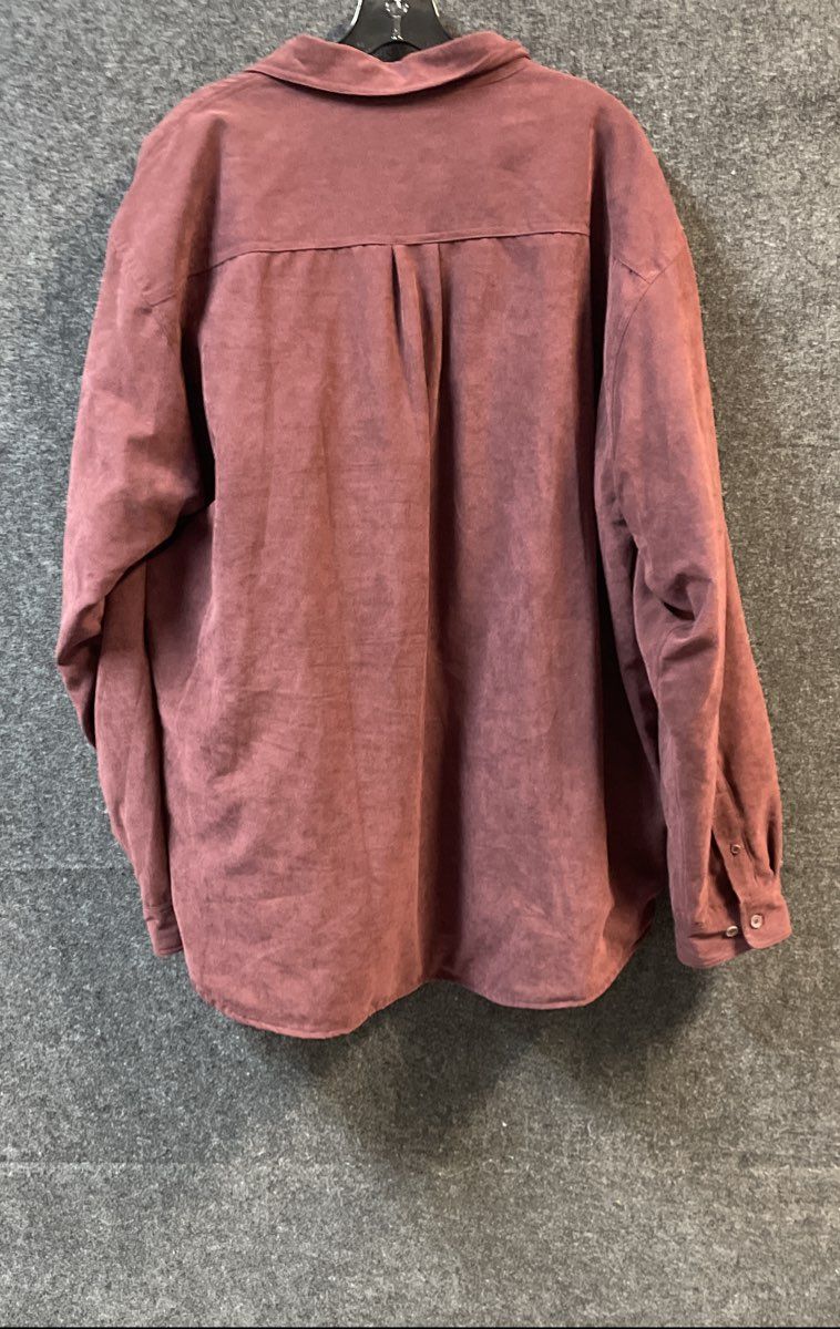 Vintage Y2K Montage Collection Men's Burgundy Faux Suede Shirt Jacket XL NWT