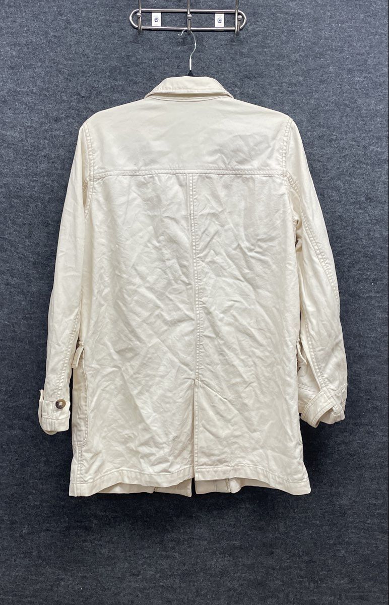 Vintage Liz Claiborne Lizwear Jeans White Cotton Utility Barn Jacket Sz L