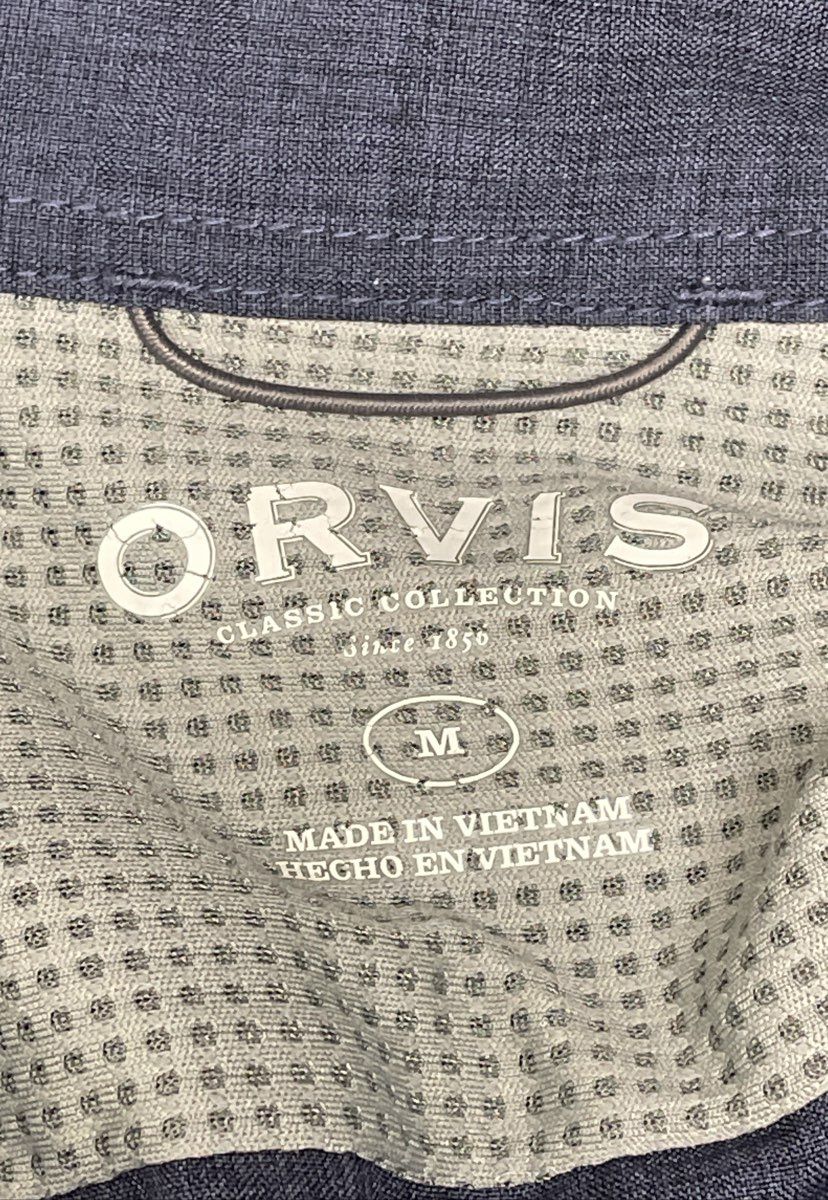 Orvis Men's Blue Classic Collection Tech Short Sleeve Outdoor Shirt Sz M