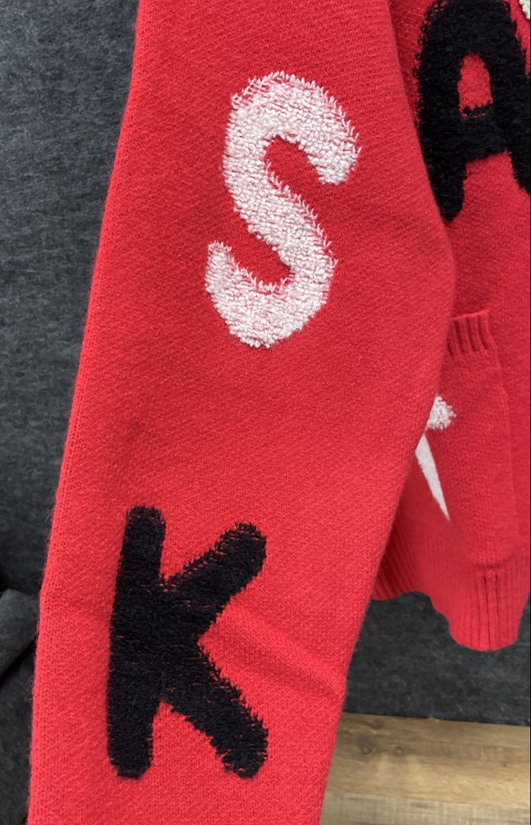 Love Letters Womens Play Call Toggle Cardigan Red Kansas City Sweater Sz XXL NWT