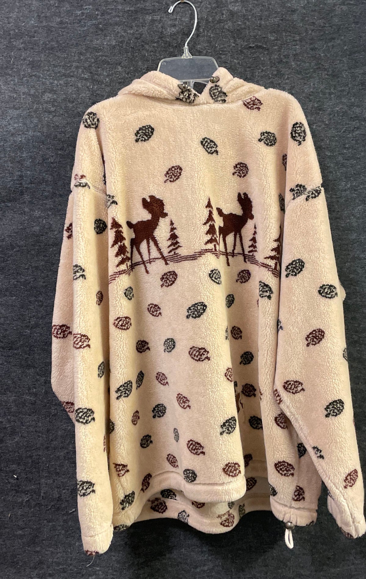 Vintage 90s The Disney Catalog Bambi Fleece Sweatshirt Cream Deer Pinecone XL