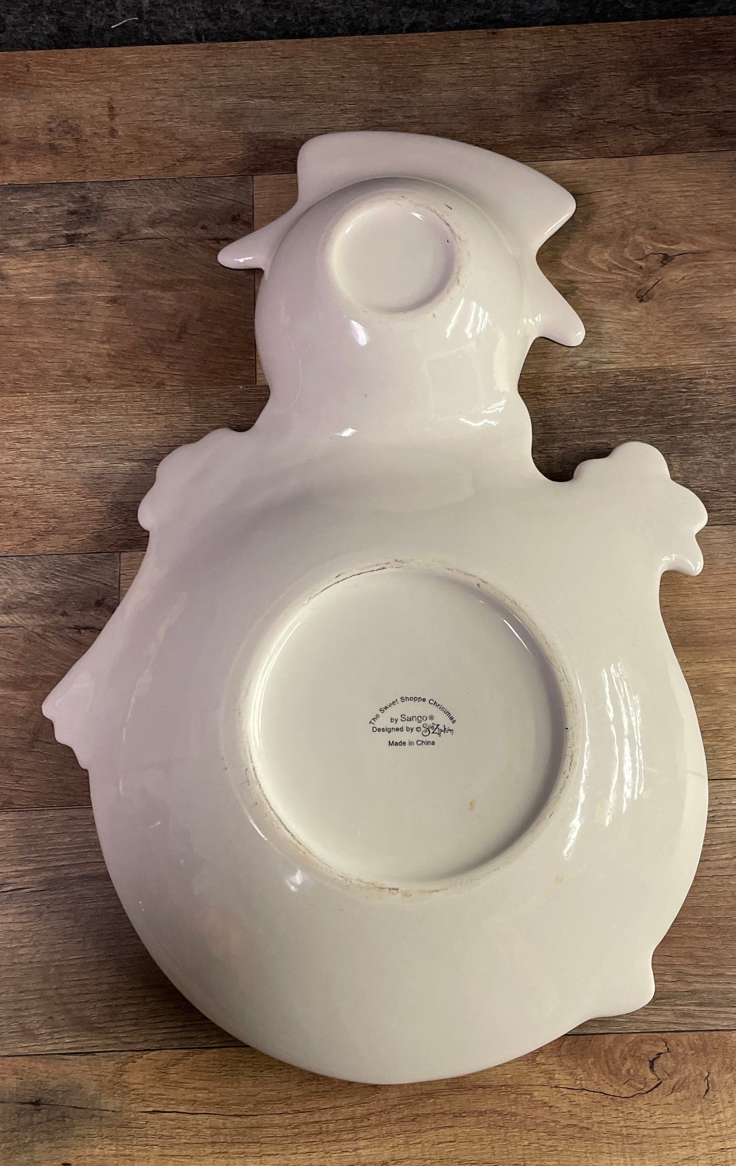 Sango The Sweet Shoppe Christmas Snowman Divided Serving Platter Dish Ceramic