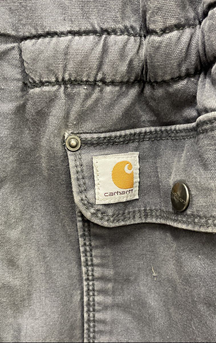 Carhartt Girl's Crawford Hooded Coat Gray Sherpa Lined Utility Parka Sz L 12/14