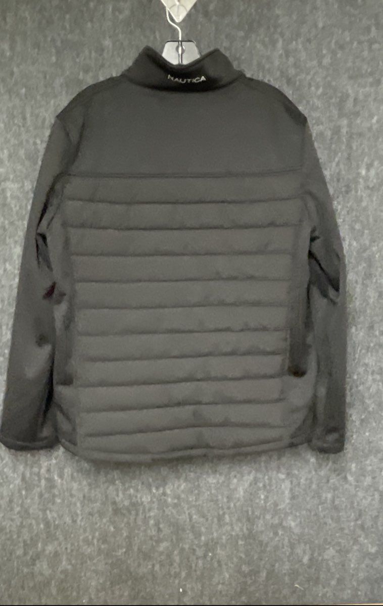 Nautica Men's Lightweight Insulated Water-Resistant Mix Media Jacket Black Sz M