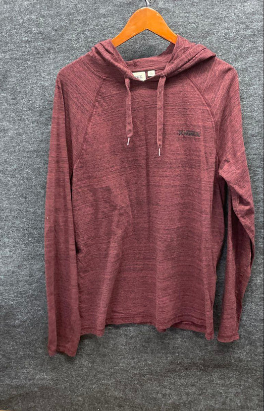 Vans Men's Red Heather Lightweight Space Dye Raglan Long Sleeve Hoodie Sz L