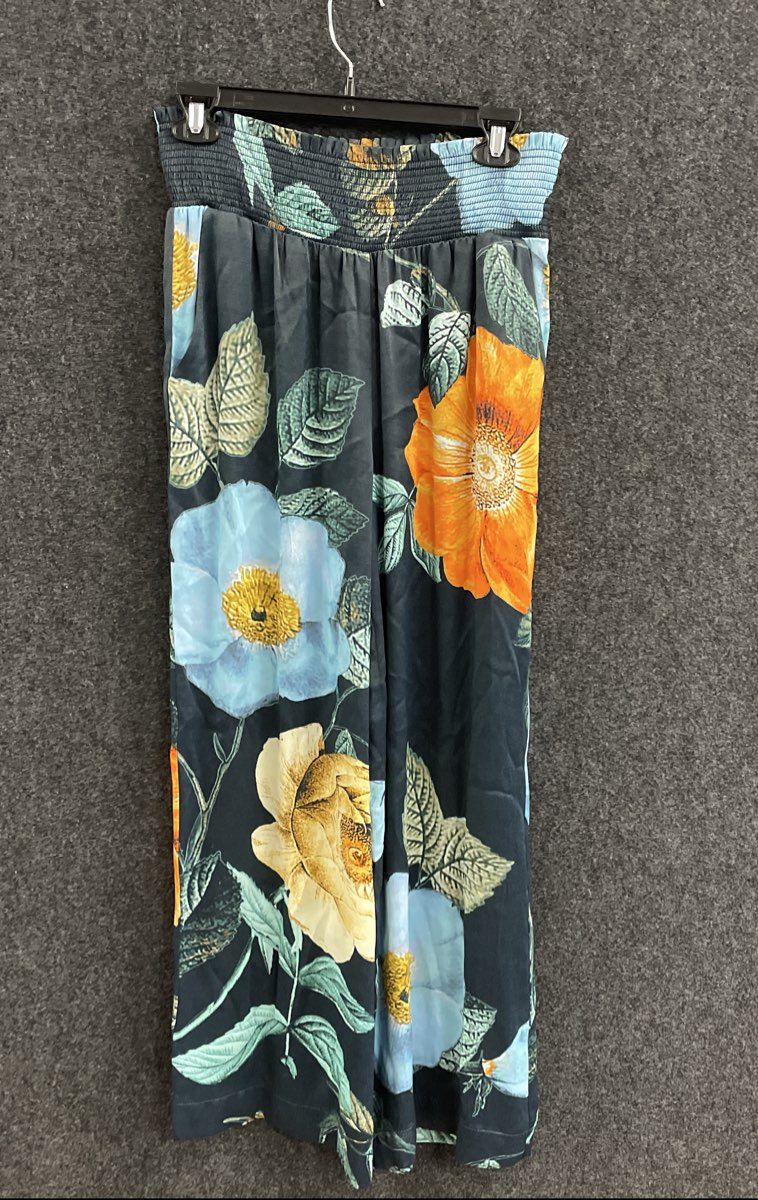 Maeve Anthropologie Women's Floral Wide Leg Pants Smocked Waist Multicolor XS