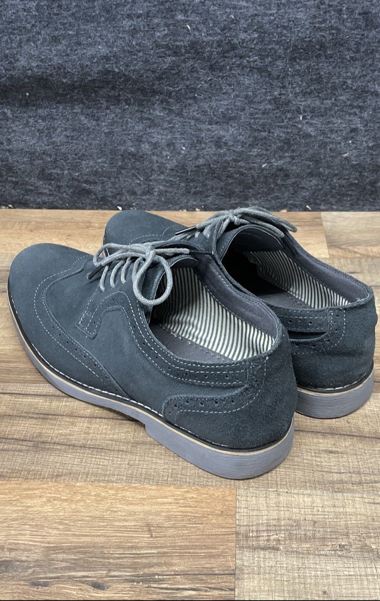 Alpineswiss S817 Suede Wingtip Brogue Derby Dress Shoes Blue Men's Size 10