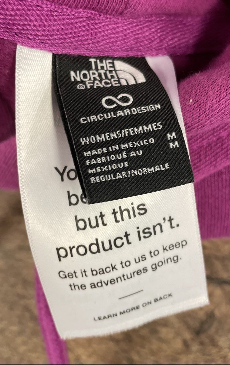 The North Face Women's Pink Hoodie Camo Box Logo Pullover Circular Design Sz M