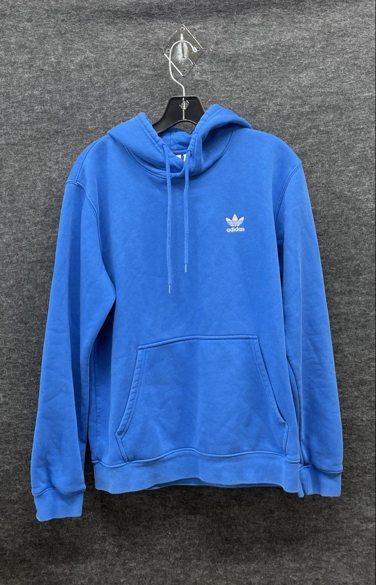 Adidas Originals Men's Blue Trefoil Logo Pullover Hoodie Fleece Lined Sz M