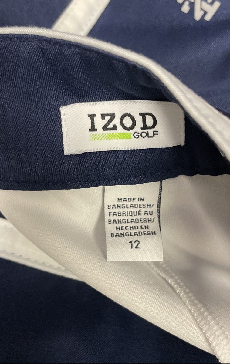 IZOD Golf Women's Navy Blue White Trim Athletic Golf Skort Sz 12