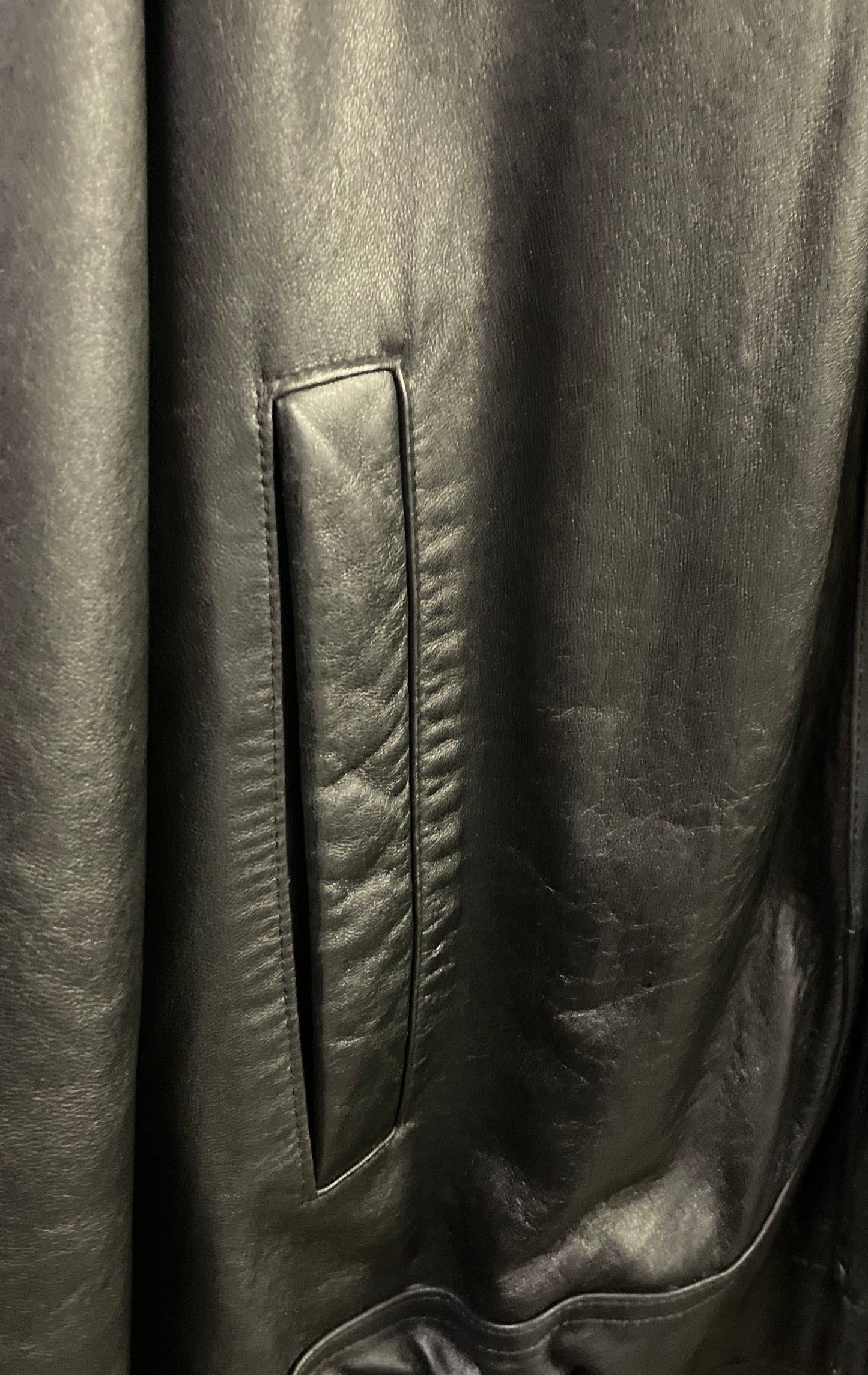 Vintage 90s Sean John Embroidered Black Leather Jacket Sz 4X