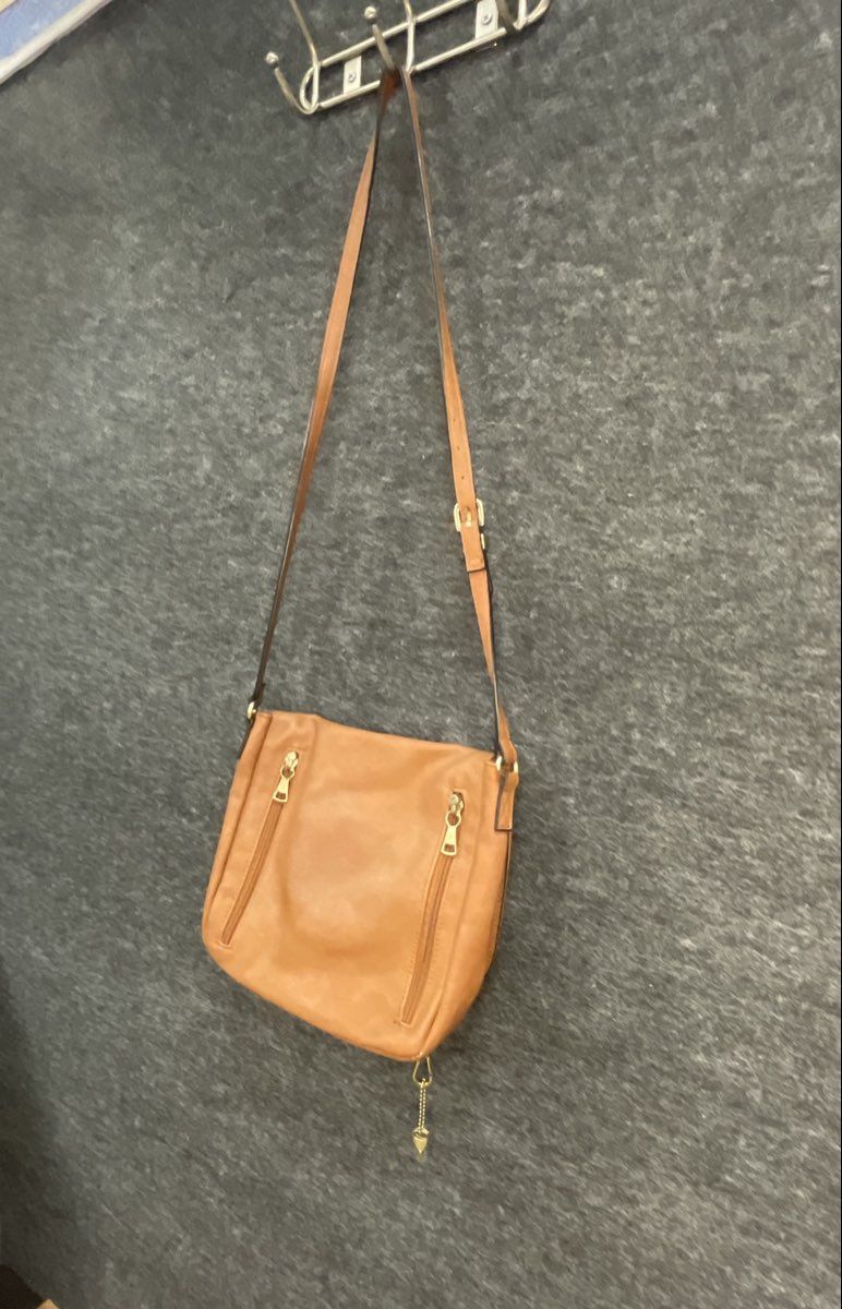 Browning Tan Brown Buckmark Logo Faux Leather Crossbody Messenger Flap Bag