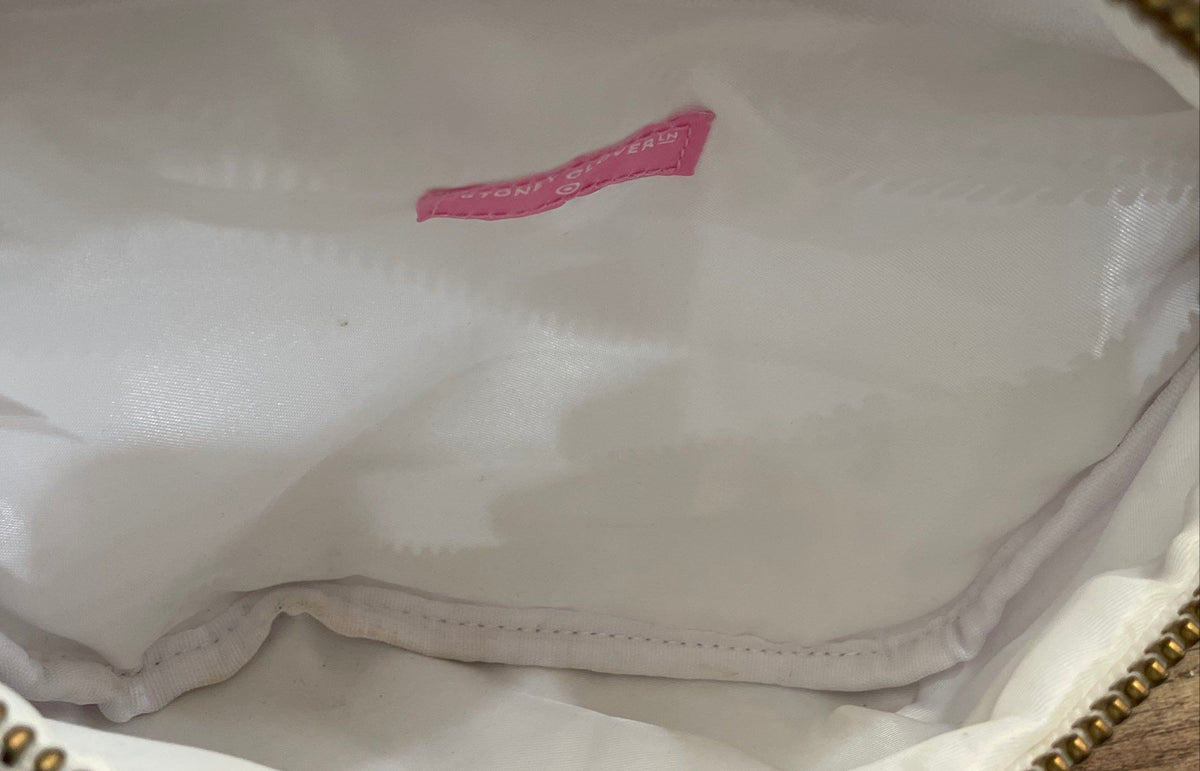 Stoney Clover Lane White Fanny Pack Belt Bag Pastel Rainbow Strap