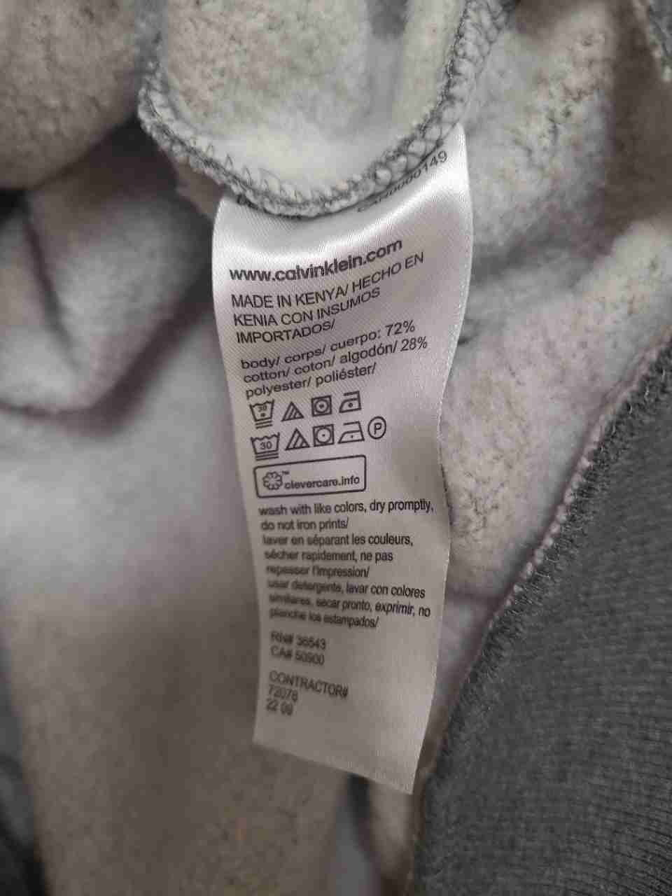Calvin Klein Jeans Men's Gray Logo Fleece Pullover Hoodie Sweatshirt Sz L