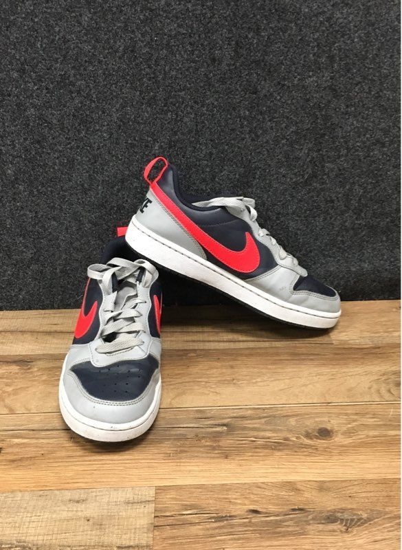 Nike Court Borough Low Recraft Black Red Grey Sneakers Size 6Y DV5456-003