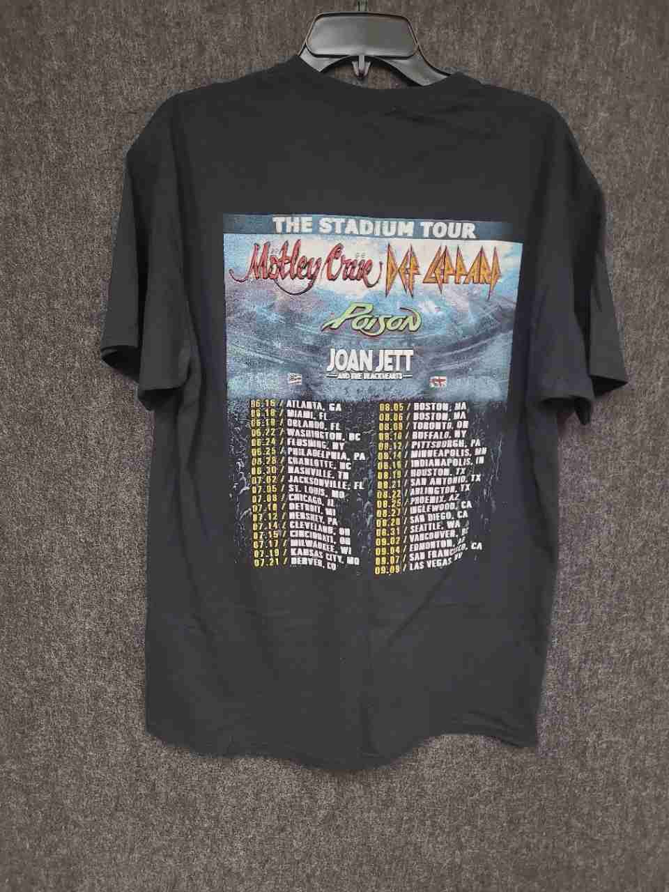 Motley Crue Def Leppard Poison Joan Jett 2022 Stadium Tour Double Stitch Sz L
