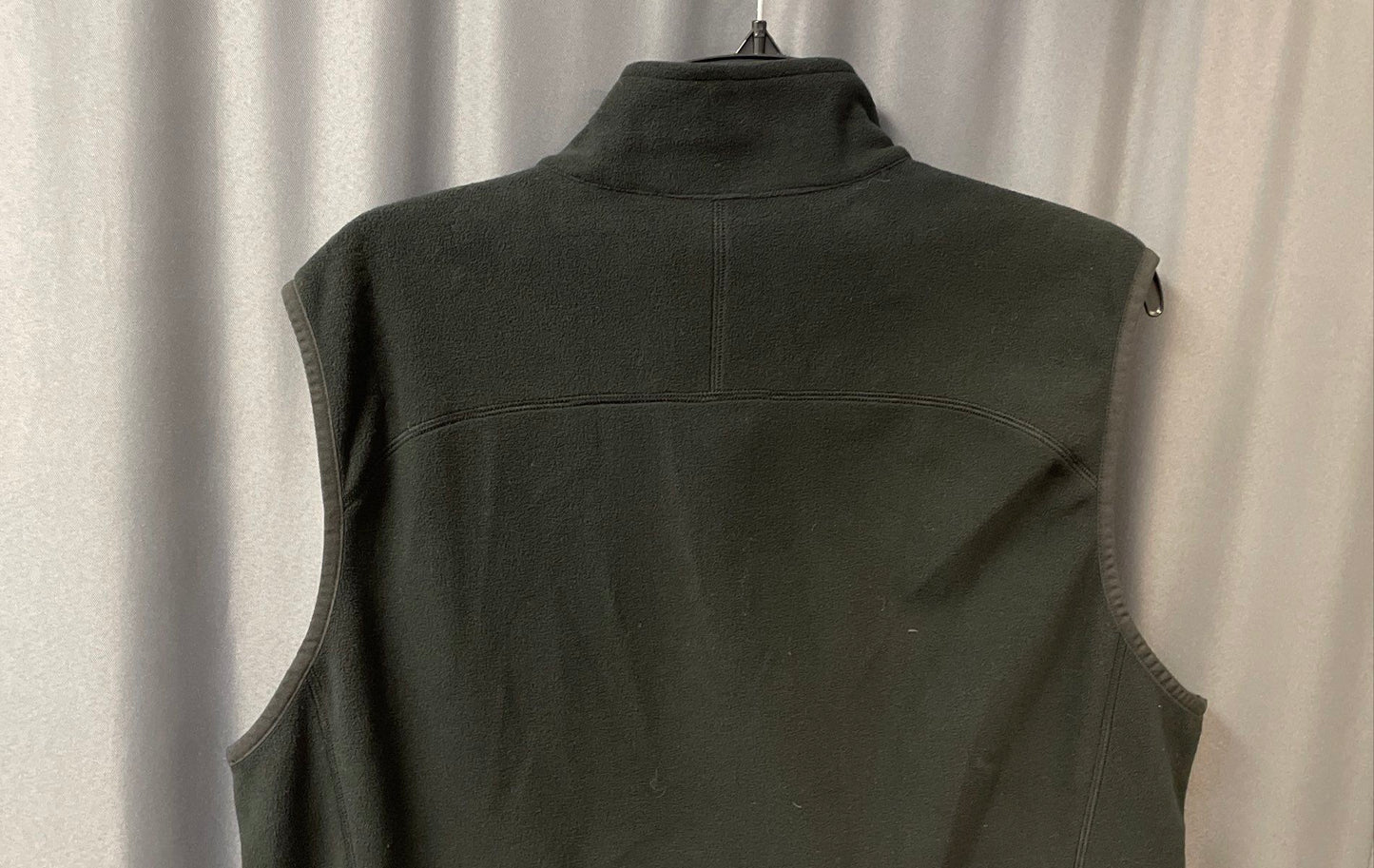 REI Men's Black Full Zip Fleece Vest Grid Lined Outdoor Layer Sz L