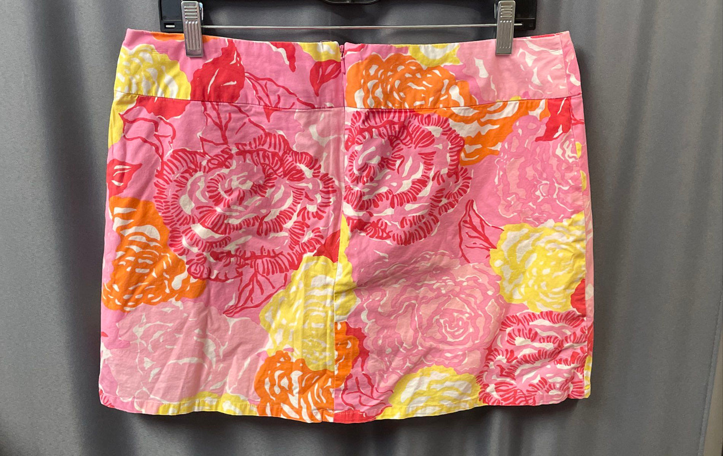Lilly Pulitzer Girls' Pink Orange Floral Rose Stretch Grommet Skort Sz 10