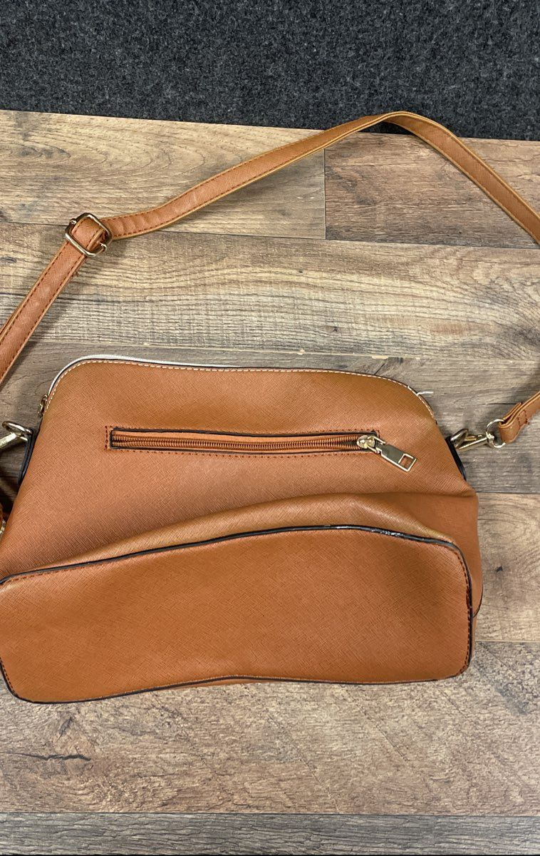 Elim&Paul Brown Cream Colorblock Tote Crossbody Handbag Purse Lot of 2