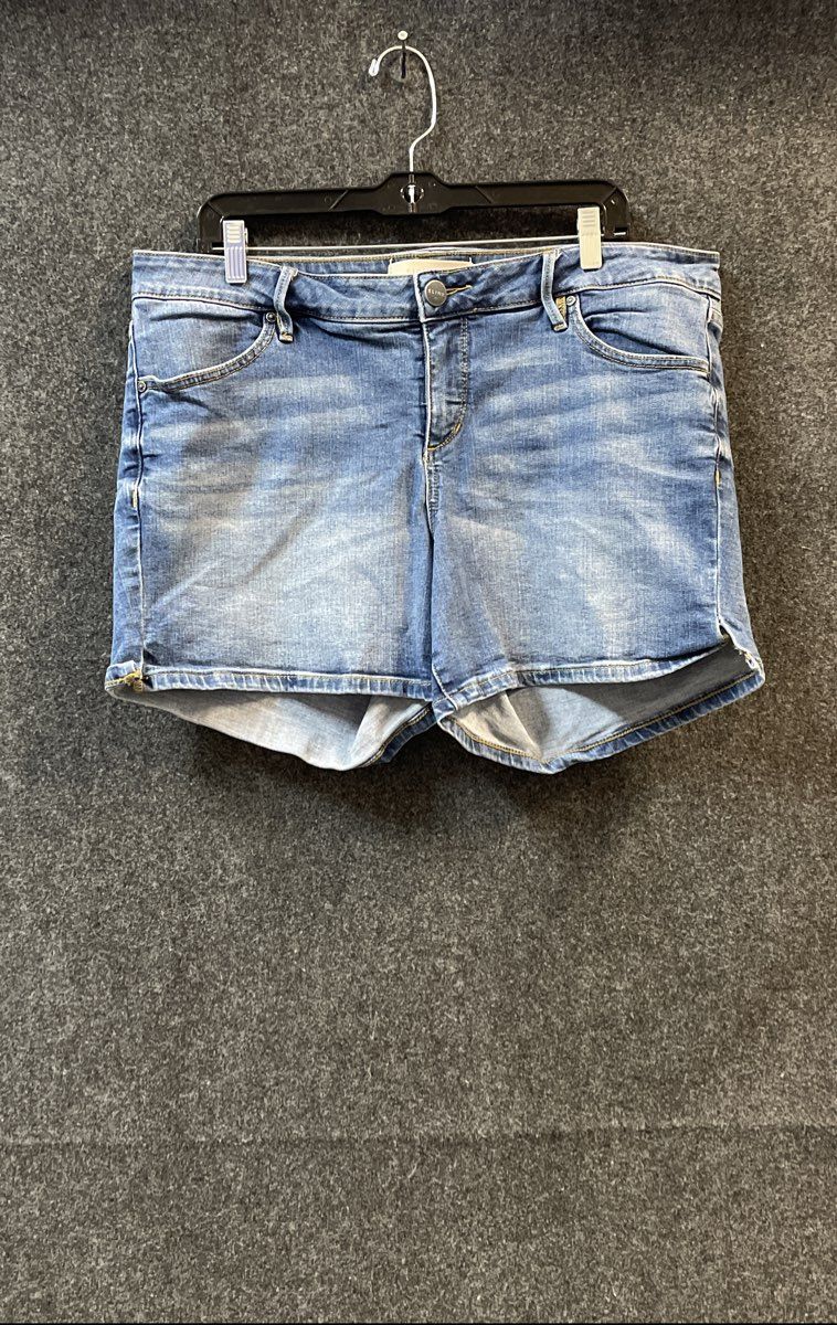 Slink Jeans Women's Blue Faded Stretch Denim 5-Pocket Shorts Sz 18