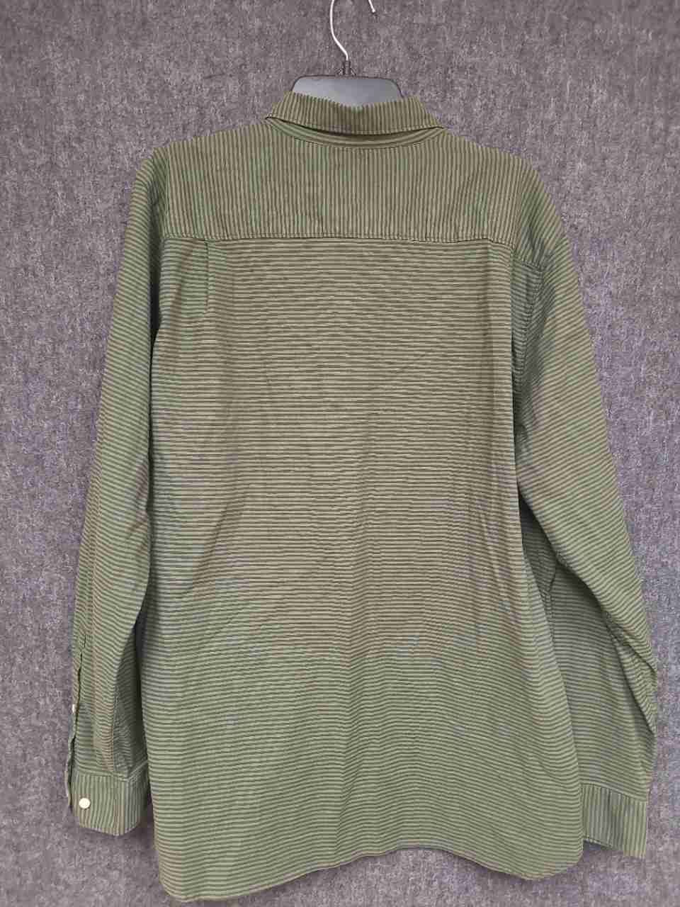 The North Face Men's Green Microstripe Long Sleeve Button Down Shirt Sz XL