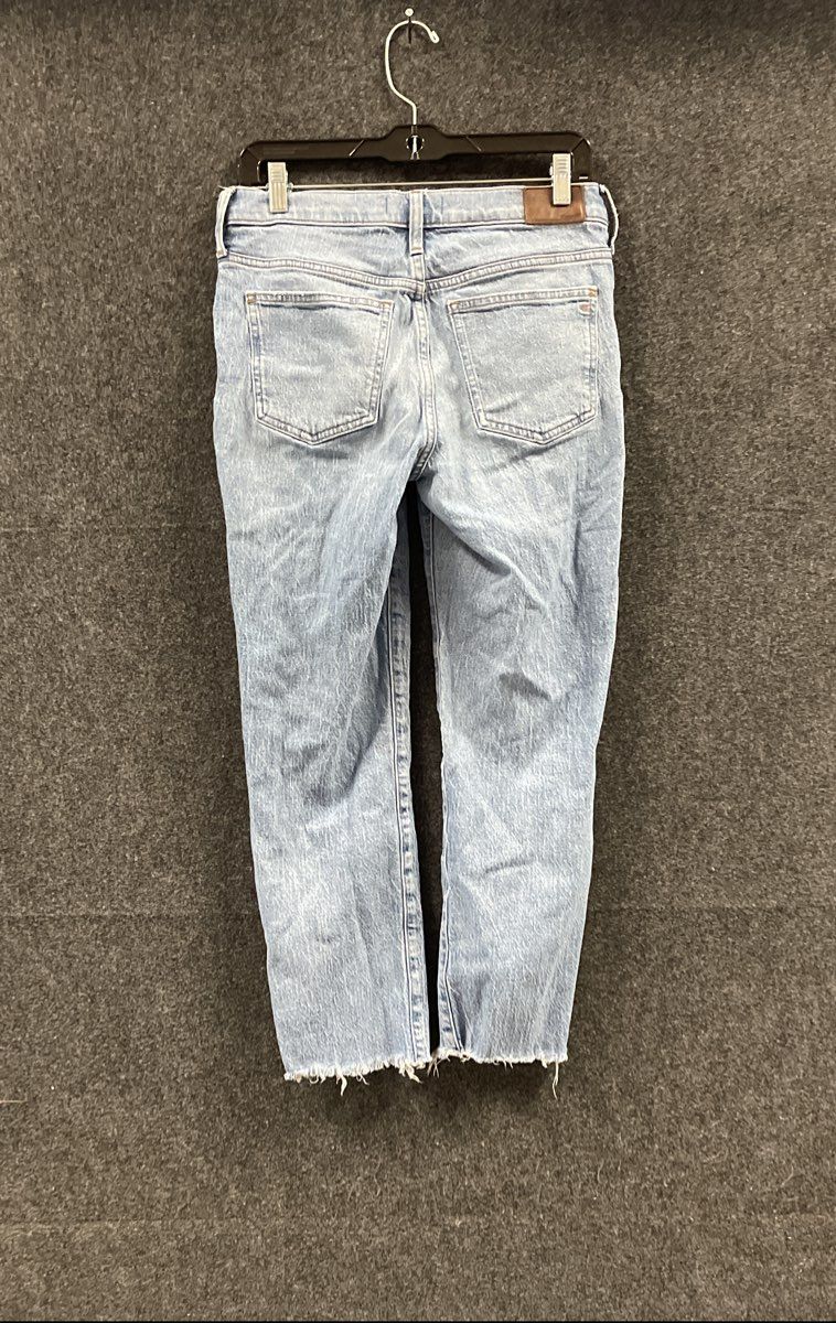 Madewell Women's Mid-Rise Perfect Vintage Jean Light Wash Raw Hem Sz 27