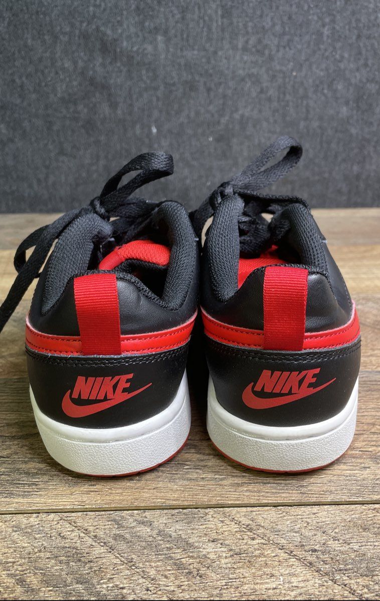 Nike Court Borough Low Recraft Black University Red Youth Sneakers Size 4Y