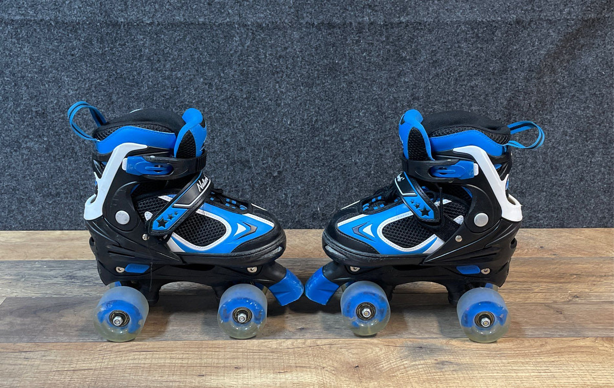 MammyGol Kids Quad Roller Skates Adjustable Size M 1Y-4Y Blue Black