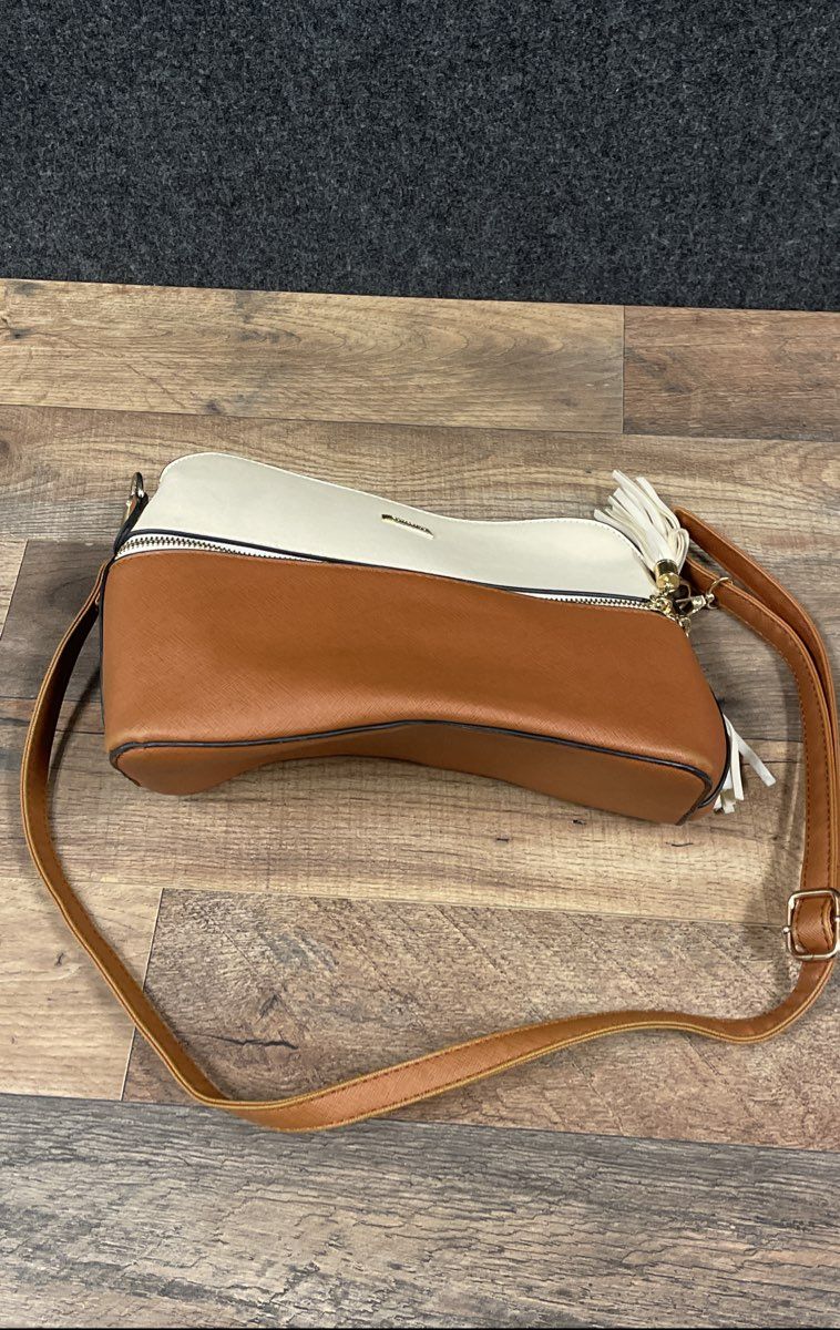 Elim&Paul Brown Cream Colorblock Tote Crossbody Handbag Purse Lot of 2