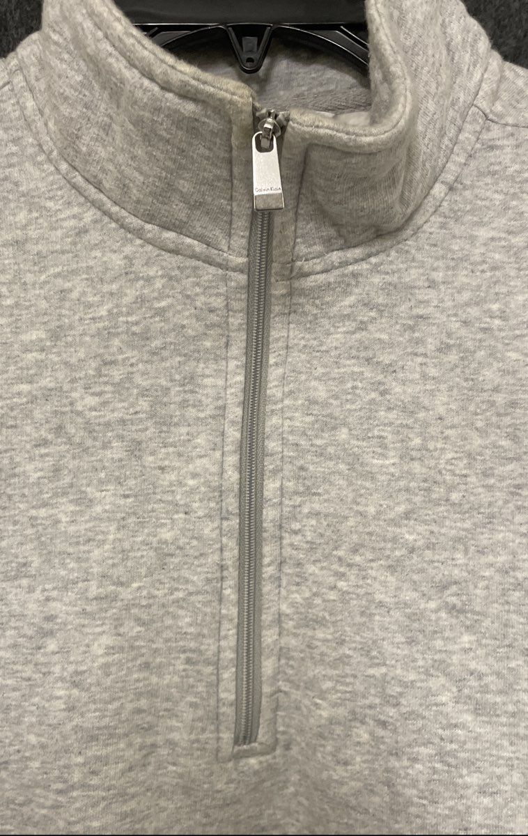 Calvin Klein Gray Quarter Zip Pullover Sweatshirt Sz M