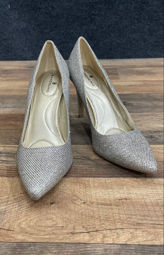 Bandolino Fairbury Silver Glitter Pointed Toe Pumps Heels Women's Size 6.5M
