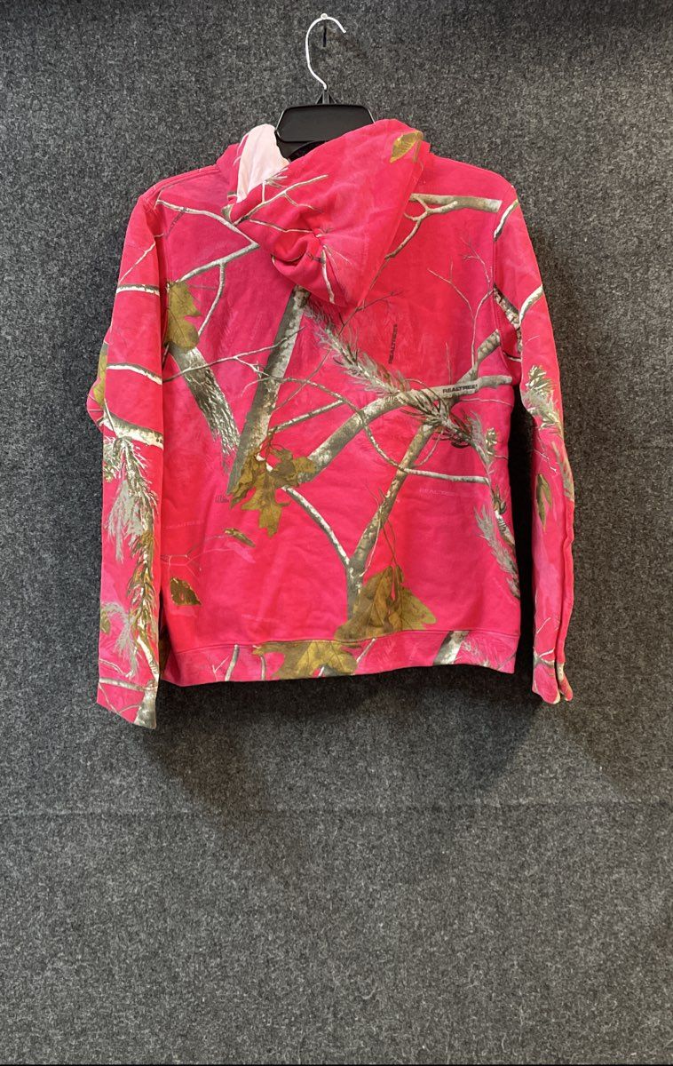 Realtree Women's Pink Camo Pullover Hoodie Sweatshirt Cotton Blend Sz S