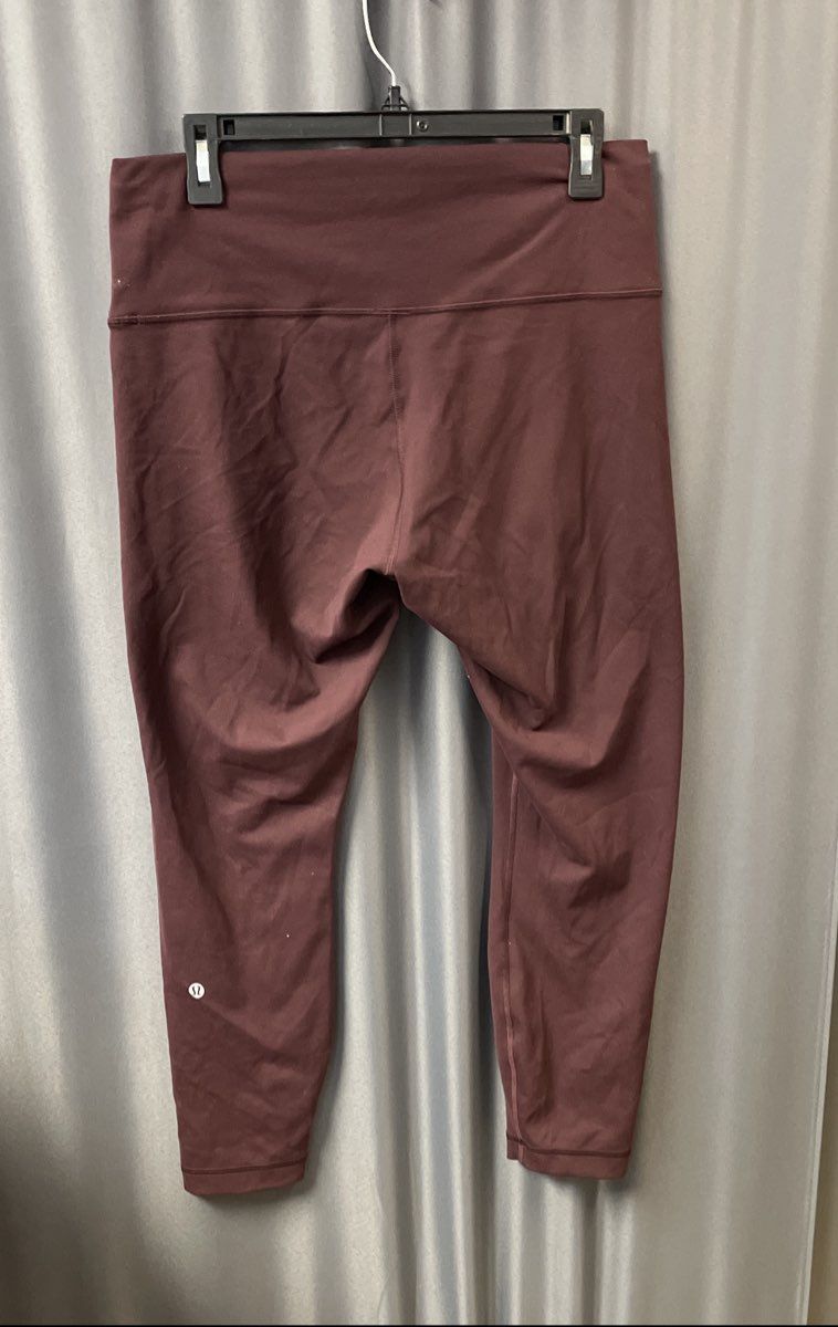 Lululemon Women's Wunder Train High-Rise Tight 25" Burgundy Leggings Size 14