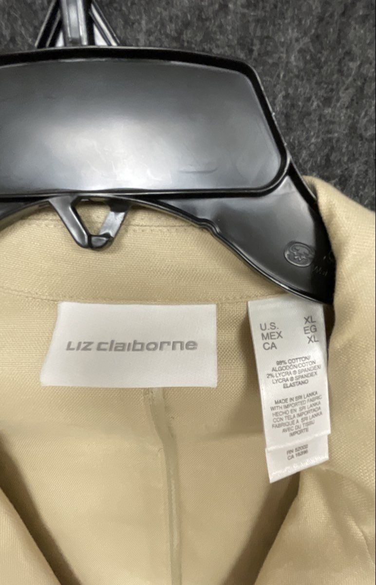 Liz Claiborne Women's Tan Cotton Lycra Stretch Blazer Jacket Sz XL