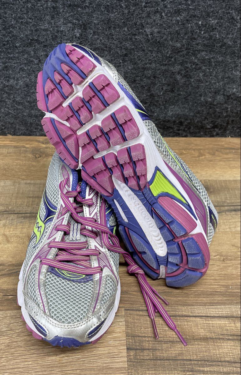 Saucony Ignition 4 Grey Purple Lime Women's Running Shoes Size 8